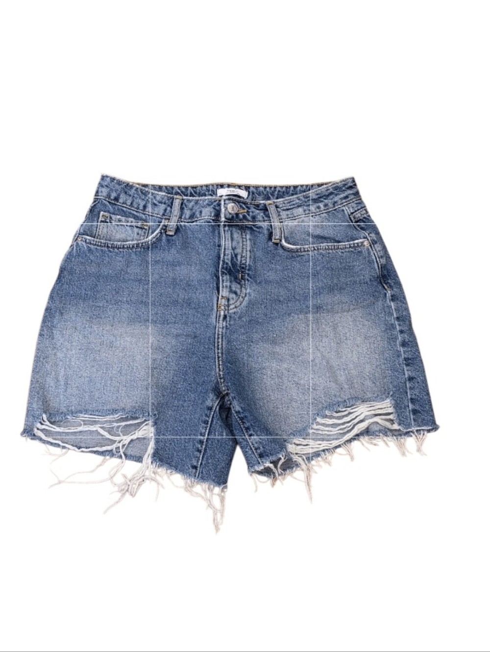 Forever 21 Premium Womens Denim Shorts Size 28 Medium Wash High Rise Distressed